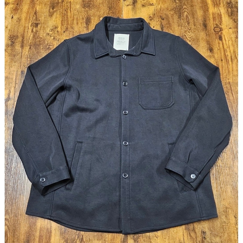 Rye 51 The Noah Luxe Collection Black Chore Shirt Jacket 44 Modal Blend Stretch